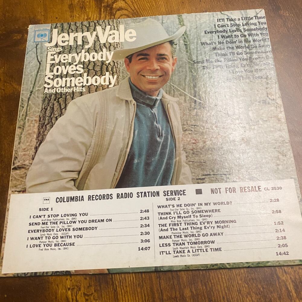 Everybody Loves Somebody, Jerry Vale, Vinyl Records LP